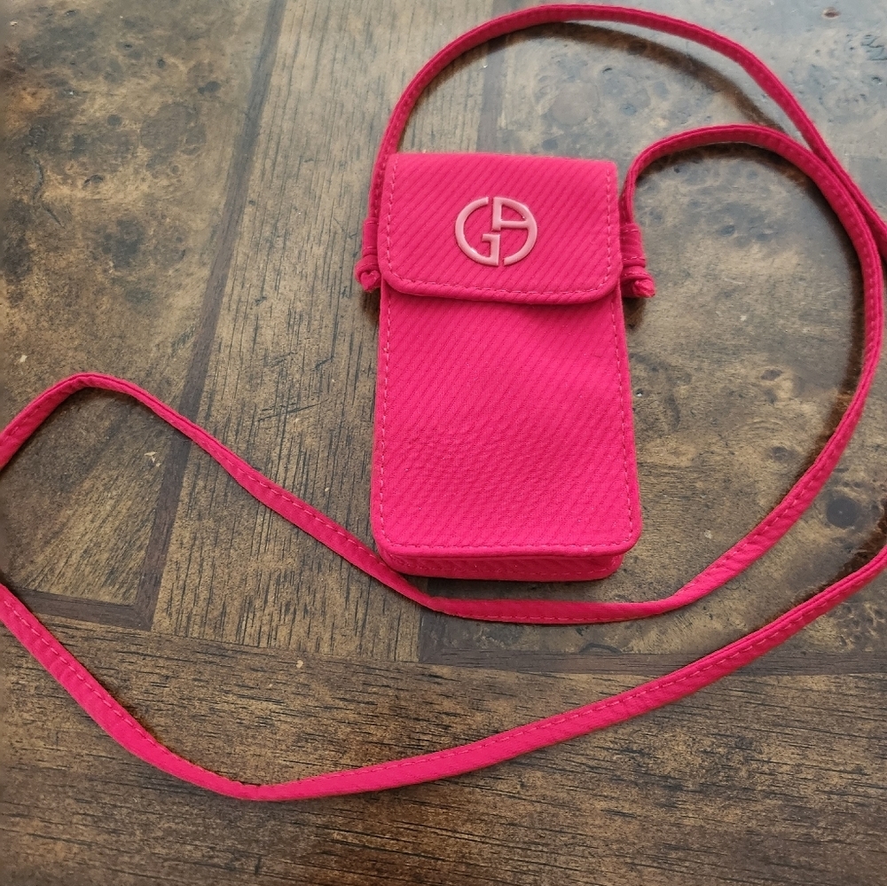 GIORGIO ARMANI Red SMALL Lipstick Cosmetic Pouch NEW